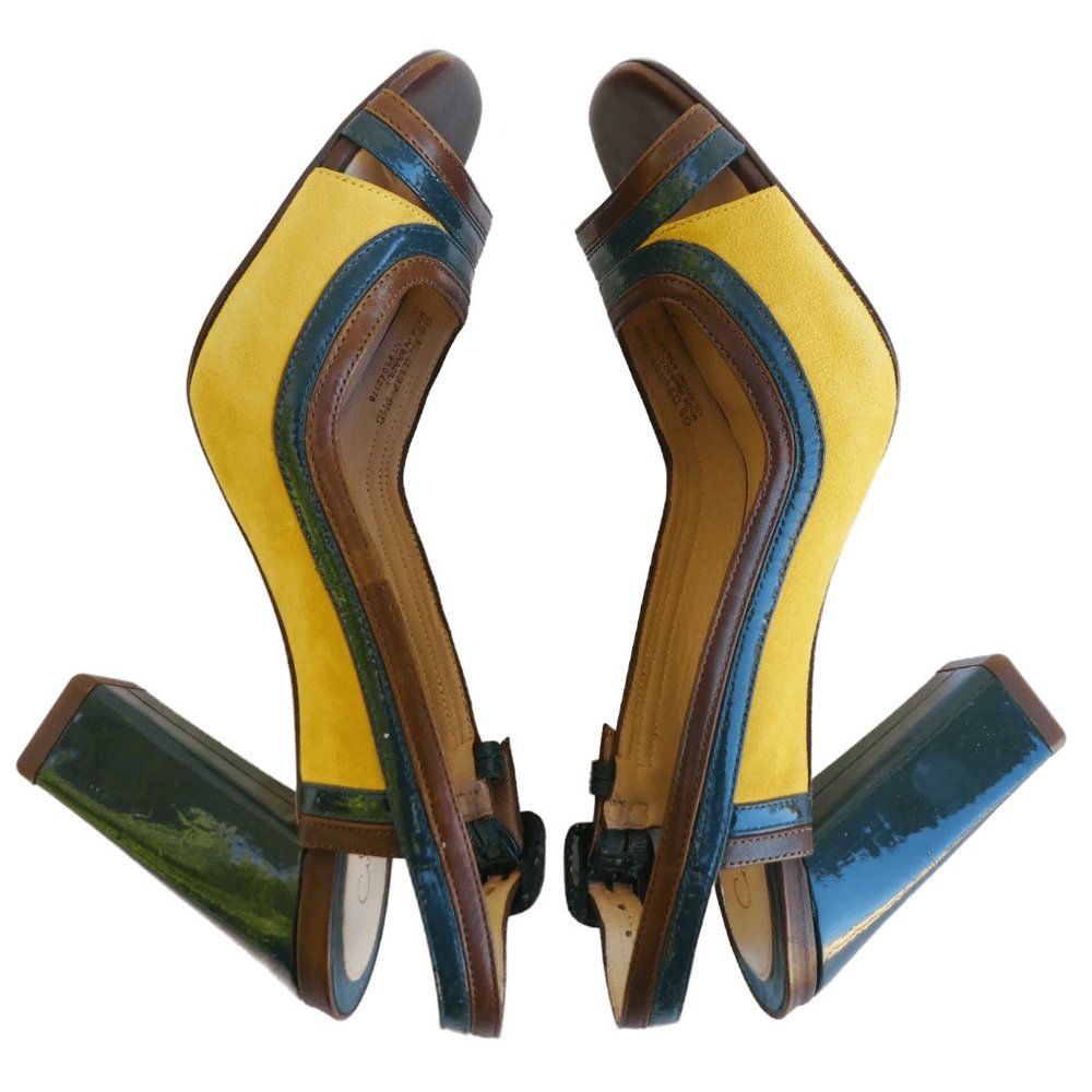 Cole Haan x Nike Air Block Heels Suede Leather Sling Back Buckle Strap 9.5 B - Picture 3 of 10